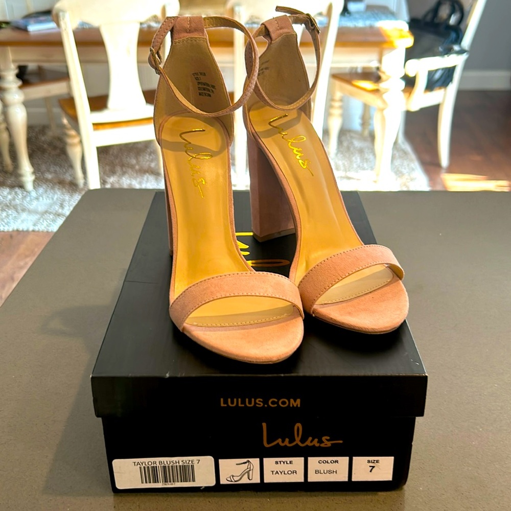 Brand new light pink suede open toe  heels